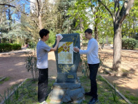 Уборка памятников ко Дню освобождения Алушты от немецко-фашистских захватчиков